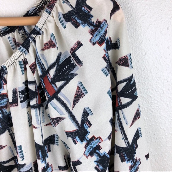 Duo Aztec Print Blouse with Peplum Style Waist - Picture 2 of 6